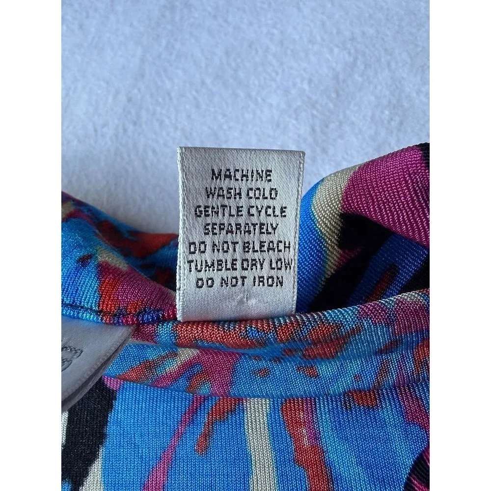 Chico's Travelers Jacket Women Size 2 Multicolor Floral Knit Open Front Casual